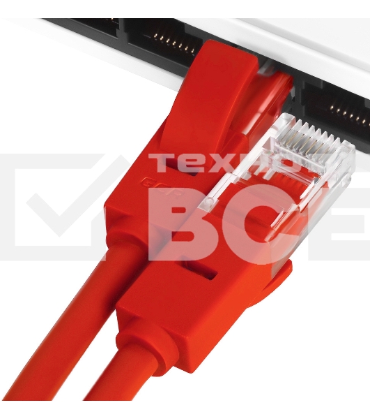 Патч-корд Greenconnect Патч-корд UTP прямой 3 m AWG24 кат.5е,  RJ45,  медь, литой (Красный), пластик пакет (GCR-LNC04-3.0m)