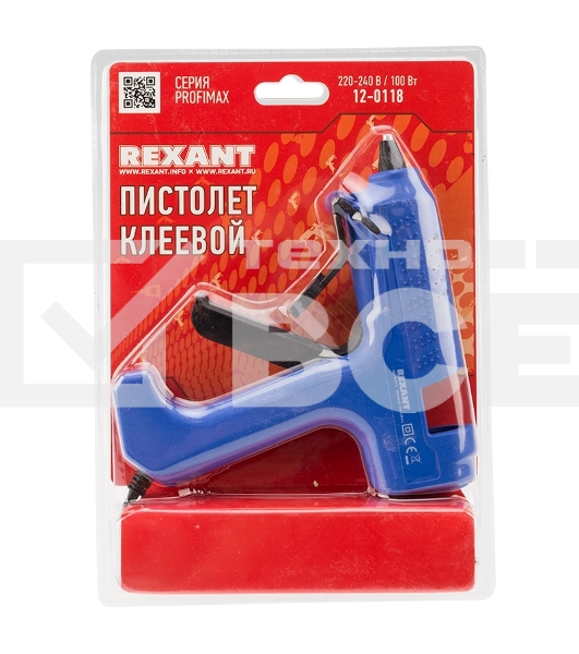 Пистолет клеевой Rexant, 100 Вт, Ø11 мм, ProfiMax, блистер