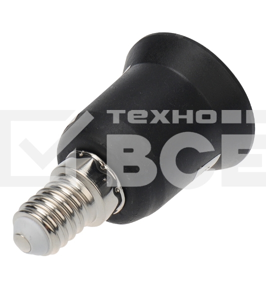 Переходник цокольный E14-E27 черный Rexant