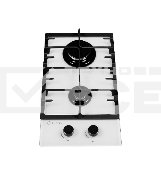 Встраиваемая газовая варочная панель LEX GVG 321 white4000Вт 2 комфорки белый