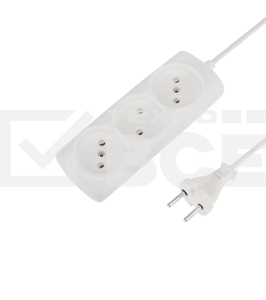 Удлинитель PROconnect STANDARD 3 гнезда, 7 м, 2х0.75 мм², б/з, белый