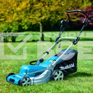 Газонокосилка Makita ELM4121 1600Вт,41см,7уровн,20\75мм,50л,14.5кг,кор,сталь,2Cut,инд заполнения,мульчирование