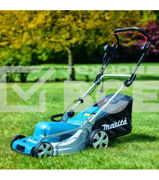 Газонокосилка Makita ELM4121 1600Вт,41см,7уровн,20\75мм,50л,14.5кг,кор,сталь,2Cut,инд заполнения,мульчирование