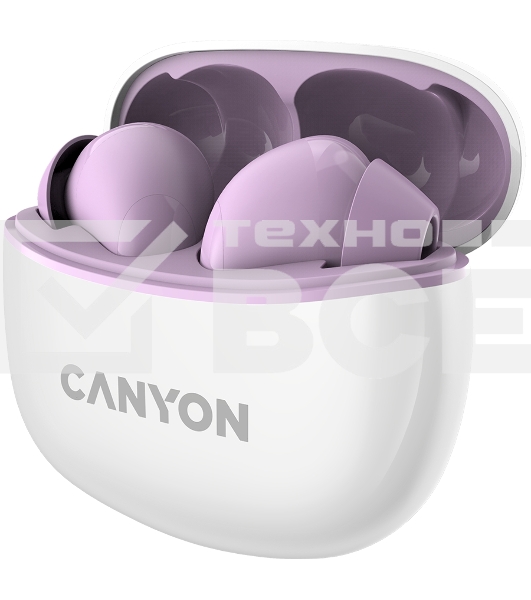 Наушники Canyon TWS-5 Bluetooth headset, with microphone Purple