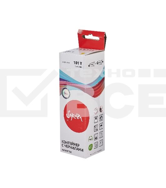 Контейнер с чернилами Sakura C13T03V44A (101 Y) для Epson, водорастворимый тип, желтый, 6000 к., 70 мл.