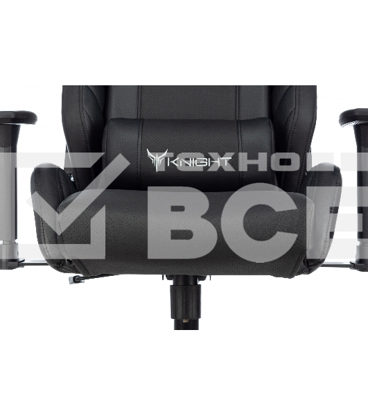 Кресло игровое Knight Thunder 5X черный эко.кожа крестов. металл