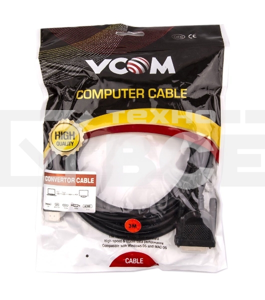 Кабель HDMI AM/DVI(24+1)M, 3м, CU, 1080P@60Hz, 2F, VCOM <CG484GD-3M>