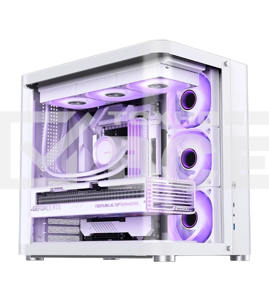 Корпус без блока питания JONSBO TK-2, Midi-Tower, TG, no fans, 1xUSB-A 3.2 + 1xUSB-C 3.2, ATX, mATX, mITX White