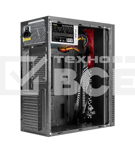 Компьютерный корпус Miditower ExeGate AA-443-UNS400 (ATX, БП UNS400 с вент. 12см, 2хUSB+HD Audio, черный)
