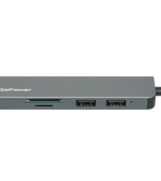 USB-концентратор GoPower GPH5-1, USB Type-C, USB/MicroSD/SD/USB Type-C, USB
