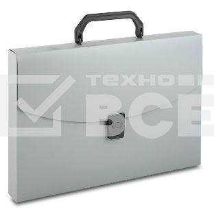 Портфель Бюрократ -BPP01GREY 1 отдел. A4 пластик 0.7мм серый
