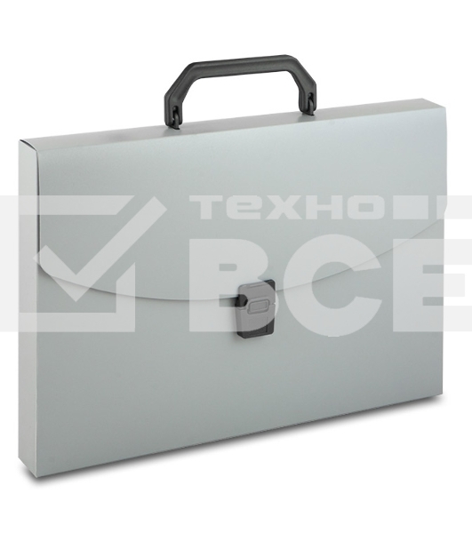 Портфель Бюрократ -BPP01GREY 1 отдел. A4 пластик 0.7мм серый