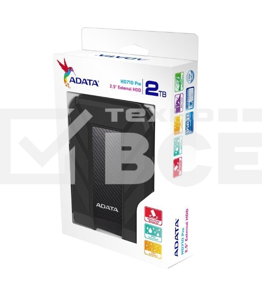 Внешний жесткий диск AData USB 3.0 2Tb AHD710-2TU3-CBK DashDrive Durable 2.5