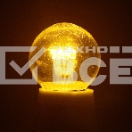 Лампа шар e27 6 LED Ø45мм - желтая, прозрачная колба, эффект лампы накаливания, фото2