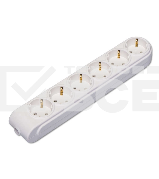 Колодка удлинителя 6-м с заземл. защ. шторки Makel N6210000