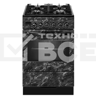 Плита комбинированная Gefest ПГЭ 5502-04 0053 черный, конфорок 4 шт, духовка 55 л, 50 см x 85 см x 58.5 см