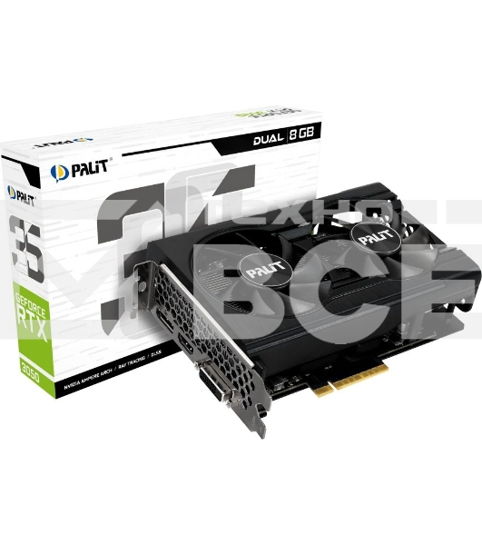 Видеокарта Palit RTX3050 DUAL 8G V1 (NE63050018P1-1070D V1) RTL