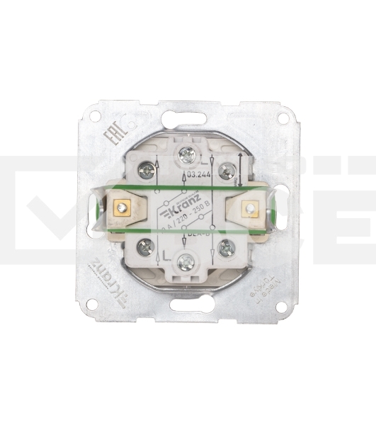 Переключатель DEA 2кл прох. с/у 10А мех. Бел KRANZ (1/10/120)