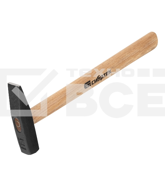 Молоток слесарный Сибртех, 300 г, квадратный боек, деревянная рукоятка