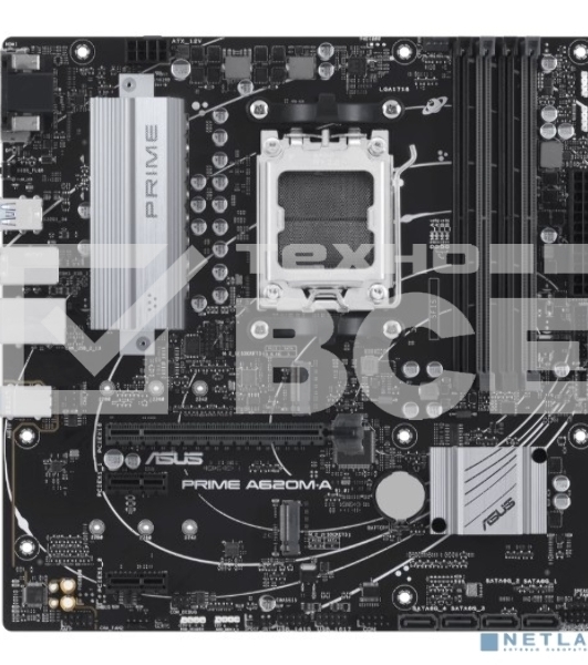 Материнская плата ASUS PRIME A620M-A-CSM, AM5, AMD A620, 2xDDR5, 4xSATA, 2xM.2, 1xPCI-E 4.0 x16, 1xHDMI, 1xDP, 1xVGA, 1x 1Gb LAN, 2xUSB-A 3.2 Gen 1, 4xUSB-A 2.0, 3x3.5 мм, 7.1, Micro-ATX