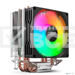 Кулер для процессора CBR CBR-CC-3130-RGB-PWM черный, 90 мм, алюминий/медь, 2600 об/мин, 32 дБ, 4 pin, 130 Вт, 125 мм