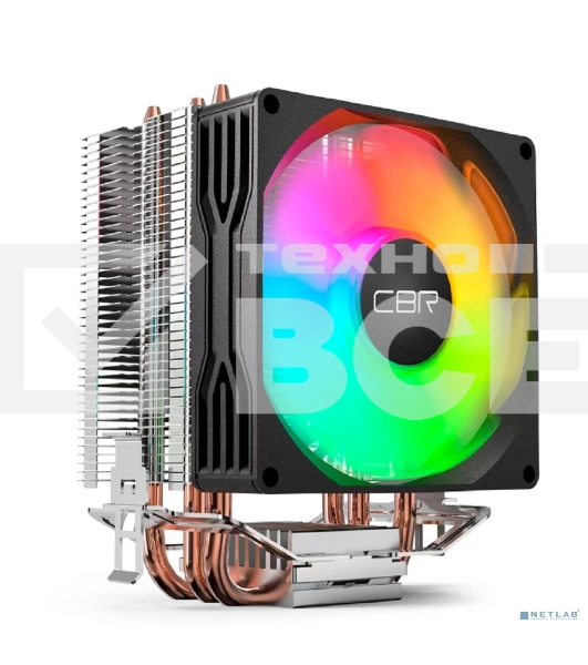 Кулер для процессора CBR CBR-CC-3130-RGB-PWM черный, 90 мм, алюминий/медь, 2600 об/мин, 32 дБ, 4 pin, 130 Вт, 125 мм