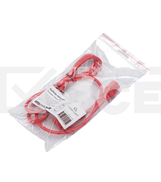 Кабель питания Cablexpert Россия PC-186-VDE-R-1.8M, Schuko-C13, 3x0.75мм2, 10A, с заземлением, медь, 1.8м, красный, пакет