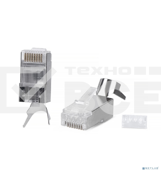 Коннектор Cabeus, RJ45(8p8c), кат. 6, экр., со вставкой, прозрачный