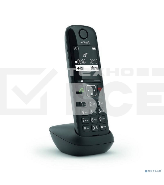Дополнительная трубка Dect Gigaset AS690HX черный для AS690