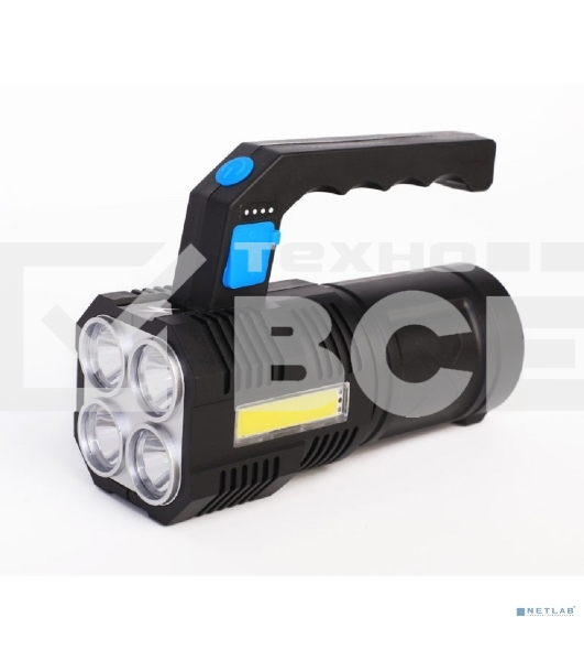Фонарь Ultraflash LED53766 (фонарь акк 4В, черный, 4LED+COB, 3 Вт, 4 реж, USB, бокс са)