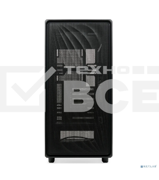 Компьютерный корпус без блока питания HSPD M510, Mesh Mid Tower, черный, TG, 0.5 SPCC, no fans ATX, mATX, mITX 180/280/160мм 1x2.5', 1x3.5', 7xPCI 1xUSB-A 3.0, 1xUSB-A 1.0 517x277x418мм