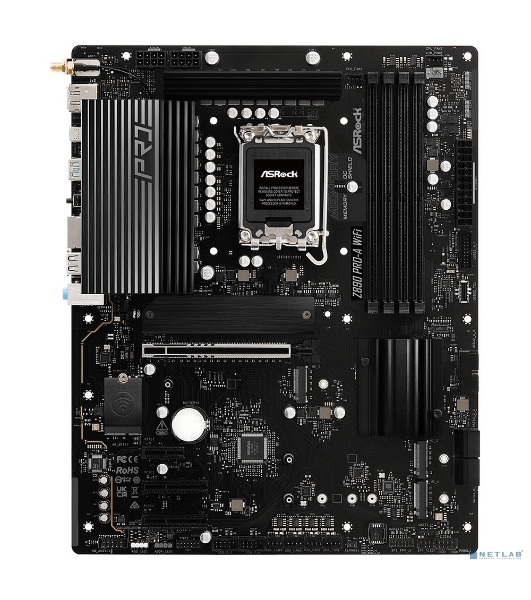 Материнская плата ASRock Z890 PRO-A WIFI, LGA 1851, Intel Z890, 4xDDR5, 4xSATA, 4xM.2, 1xPCIe 5.0 x16, 2xPCIe 4.0 x4, 1xPCIe 4.0 x1, 1xHDMI, 1xDP, 1xThunderbolt 4, 1x2.5Gb LAN, 4xUSB-A 3.2 Gen 1, 2xUSB-A 3.2 Gen 2, 1xUSB-C 3.2 Gen 2, 2xUSB-C Thunderbolt 4, 7.1, 3x3.5 мм, ATX