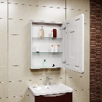 Зеркальный шкаф Bau Stil 60х80, LED подсветка, сенсор, плавное закрывание, оборачиваемый, фото2