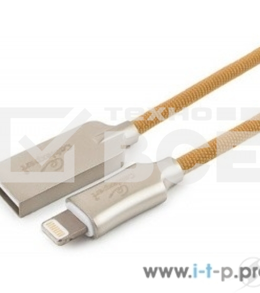 Кабель USB Cablexpert для Apple CC-P-APUSB02Gd-1M, MFI, AM/Lightning, серия Platinum, длина 1м, золотой, блистер