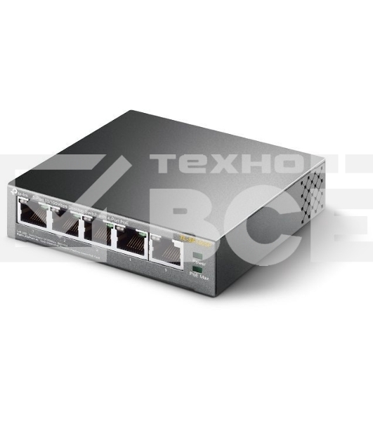 Коммутатор TP-Link SMB TL-SF1005P 5-портовый 10/100 Мбит/с настольный коммутатор с 4 портами PoE 