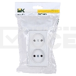 Розетка Iek ERO20-K01-10-DC РС22-2-ОБ 2местн. без з/к 10А откр.уст. ОКТАВА (белый), фото4