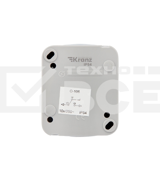 Переключатель проходной Mini OG IP54, о/у, серый Kranz