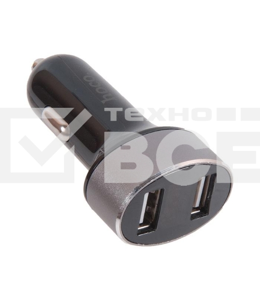 Авто ЗУ + LED дисплей/ HOCO HC-76605 Z26/ 2 USB/ Выход: 10.5W/ черный