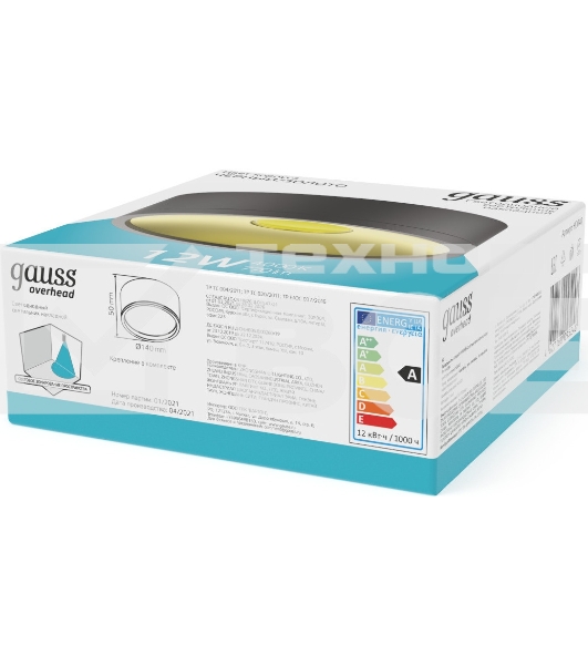 Светильник Gauss Overhead HD040 потолоч. 4000K цв.св.:белый серебристый/золотистый