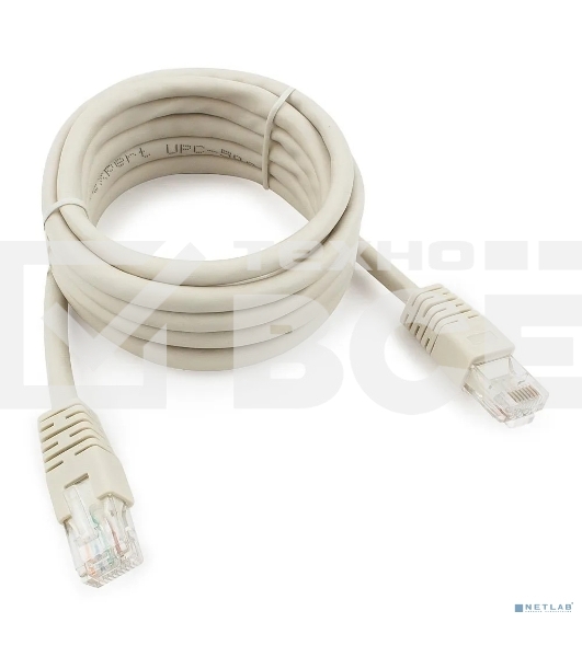 Патч-корд UTP Cablexpert PP6U-2M кат.6, 2м, литой, многожильный (серый)