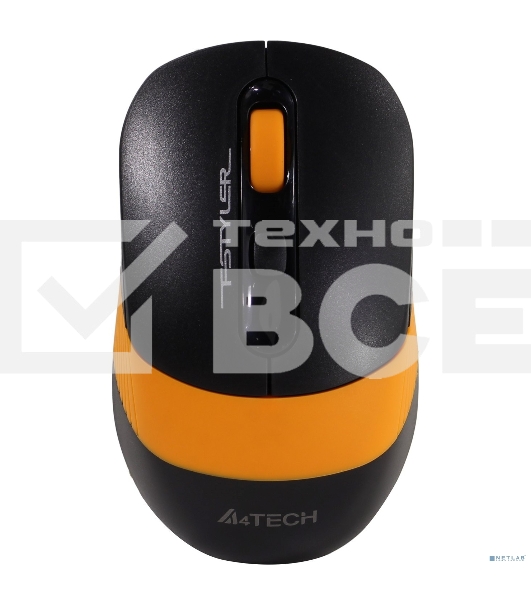 Мышь беспроводная A4Tech Fstyler FG10S черный/оранжевый, 2000 dpi, радиоканал, USB, кнопки - 4