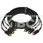 Кабель Greenconnect 1.0m видео-аудио 3 х RCA / 3 х RCA, черный, фото2