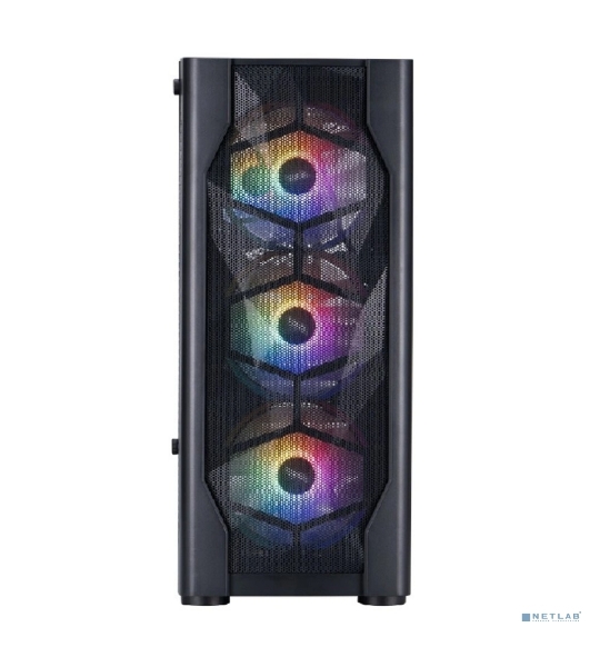 Корпус 1STPLAYER DK D4 FRGB Black, Midi-Tower, чёрный, 4 x 120 мм