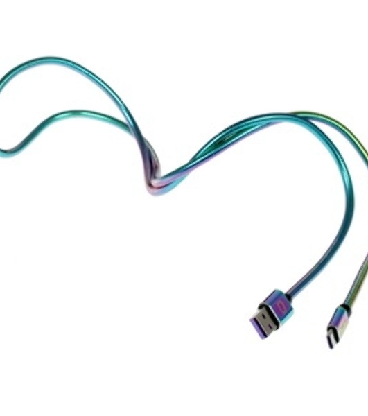 Кабель Qumo Type-С кабель, 1м, USB 2.0, 5В, 2А, 10Вт, тканевая оплетка, стальной коннектор, черный