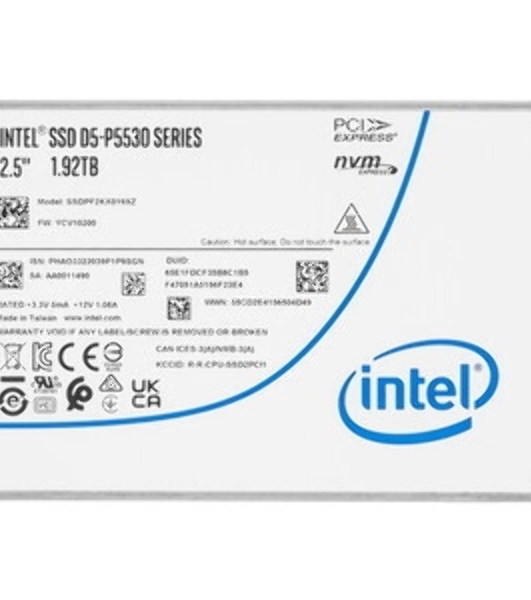 Накопитель SSD Intel D5-P5530, 960Гб, 2.5', PCIe 4.0 x4, NVMe, U.2, R/W 5500/1600