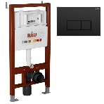 Инсталляция BAU PRO для подвесного унитаза, клавиша смыва BAU Hotel для инсталляции, черный матовый, фото2