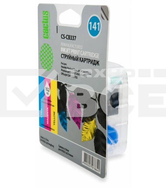 Картридж струйный Cactus CS-CB337 №141 трехцветный (9 мл.) для HP DJ D4263/D4363/D5360/DJ J5783/J6413