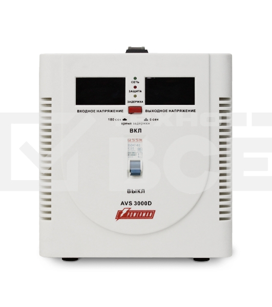 Стабилизатор напряжения Powerman AVS 3000D White (3000ВА, 16А, КПД 98%,циф. индикация вх./вых. напряж.)