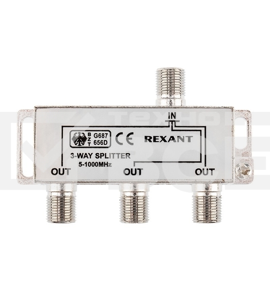 Делитель  ТВ х 3 под F разъём 5-1000 МГц  Rexant