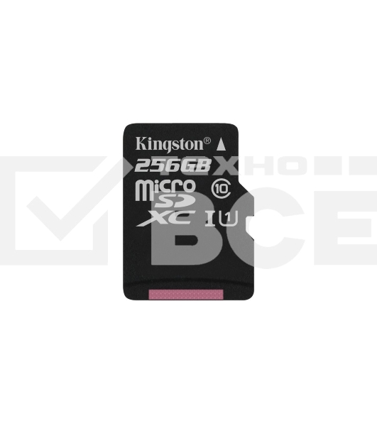 Флеш карта microSDHC 256GB microSDXC Class10 Kingston <SDCS2/256GBSP> UHS-I Canvas Select up to 100MB/s без адапт